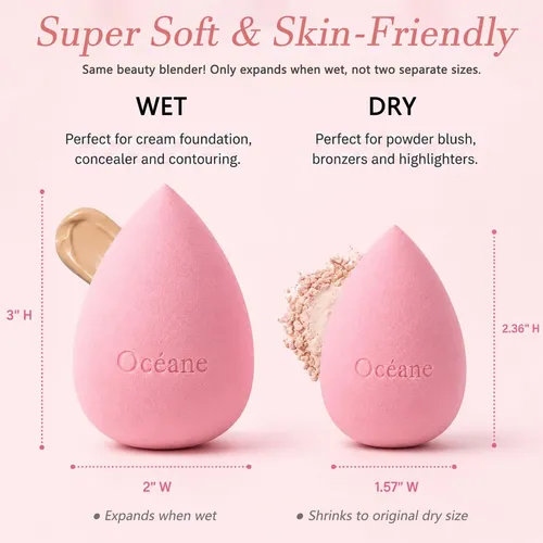 Set De 6 Esponjas De Maquillaje Océane Sin Látex Hd