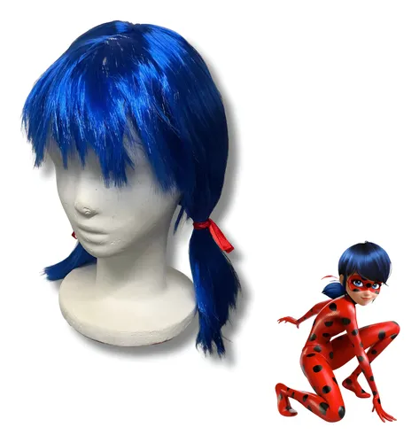 Peluca Ladybug Marinette Disfraz Miraculous Cosplay Hallowen