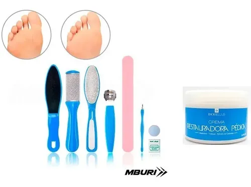 Kit Pedicuria+crema Restauradora Callos Grieta Talón Pie Uña