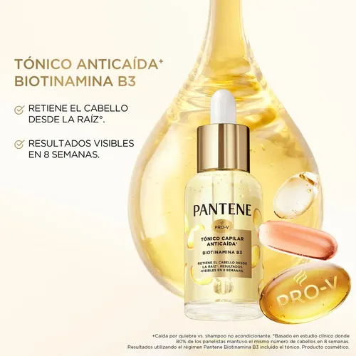 Tónico Capilar Anticaída+ Pantene Biotinamina B3, cabello saludable desde la raíz 52 ml