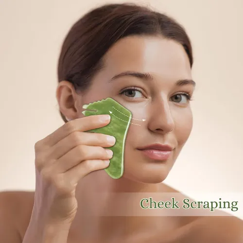 Peine Masajeador Leosense Jade, Herramienta Gua Sha De 10 Cm