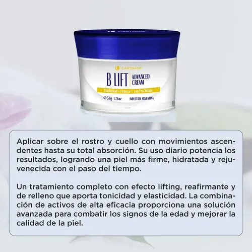 Crema Reafirmante Carthage B Lift Hialuronico Antiarrugas
