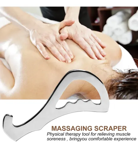 Herramienta De Masaje Raspador Gua Sha De Acero Inoxidable I