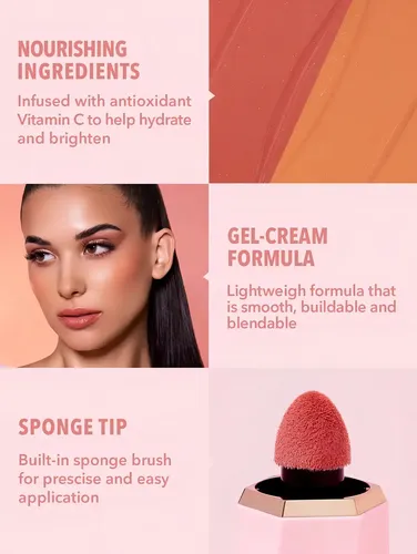 Sheglam Color Bloom Dayglow Liquid Blush Shimmer Finish Tono del maquillaje Risky Bussines