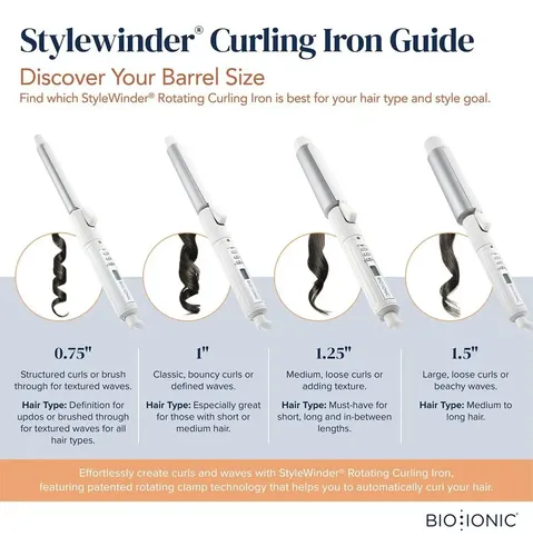 Plancha De Peinado Bio Ionic Stylewinder Giratoria Con Contr