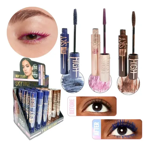 Mascara De Pestañas De Colores Rimel Sky Hight Tei Cosmetica Color Rosa