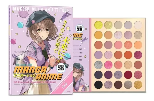 Paleta 35 Sombras Rude Cosmetics Manga Anime Book 2B Mate/Brillante