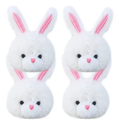 4pcs Bandas De Pelo Conejo Peluche Charms Funda Celular