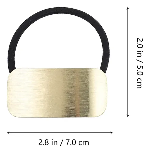 4pcs Golden Metal Hair Bands Elastic Hair Ties For Women