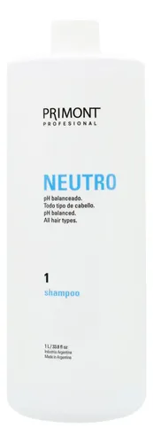 Primont Neutro Ph Shampoo Balanceado Todo Tipo Pelo X 1l