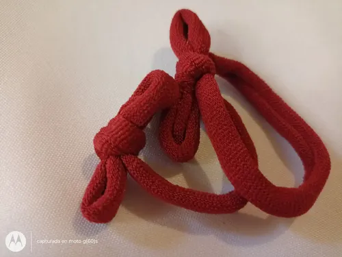 Par De Gomitas Moño De Moda Accesorio Para El Pelo Color Bordó Mono