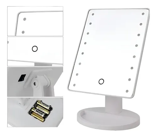 Espejo Para Maquillaje Luces Led Giratorio Touch Screen