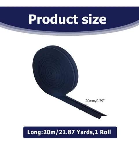 Set De Cintas Planas De Poliéster Y Algodón Negro 20 Mm Negro Sólido