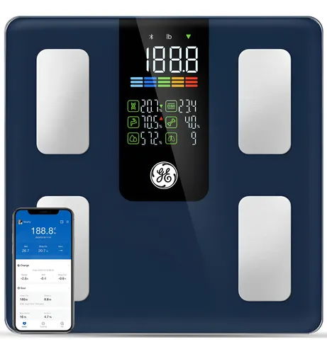 Báscula Digital De Baño Con Grasa Corporal, 500 Lbs, .ccc3