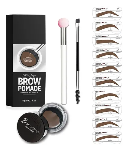 Kits De Plantillas Y Sello Para Cejas Dmktu Marrón Oscuro