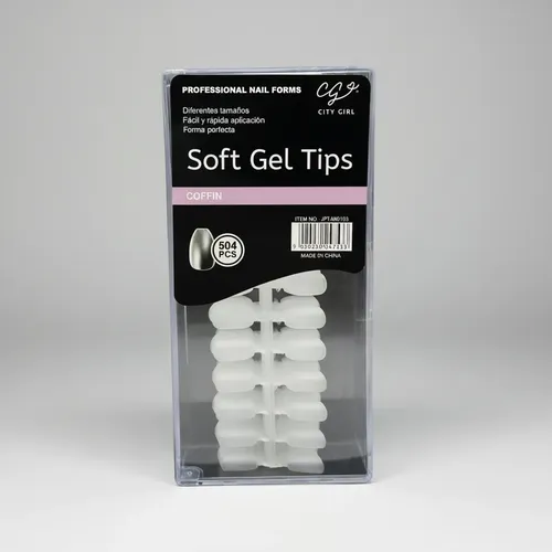 Tips Para Soft Gel Cortos Coffin Mate City Girl X500