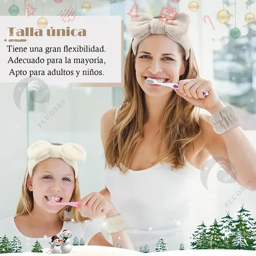2 Diademas Muñequera Maquillaje Facial Spa Banda Para Cabell