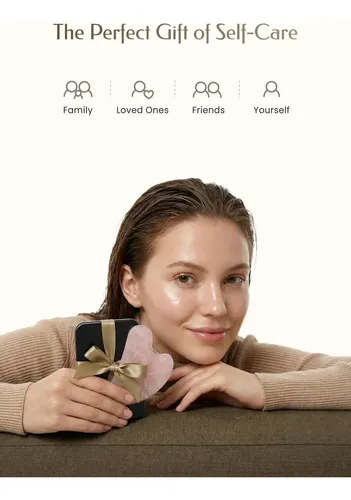 Masajeador Facial Facial Gua Sha Tool Tophld Pink Jade