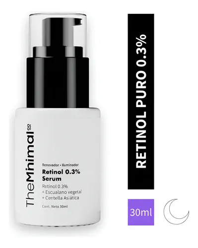 Serum Retinol Puro 0.3% The Minimal 30ml Antiage Despigmenta Momento de aplicación Noche Tipo de piel Todo tipo de piel