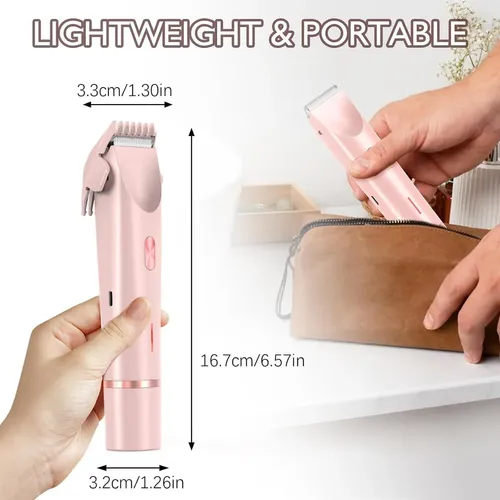 Depiladora Eléctrica Gndroo 2 En 1 Recargable Rosa