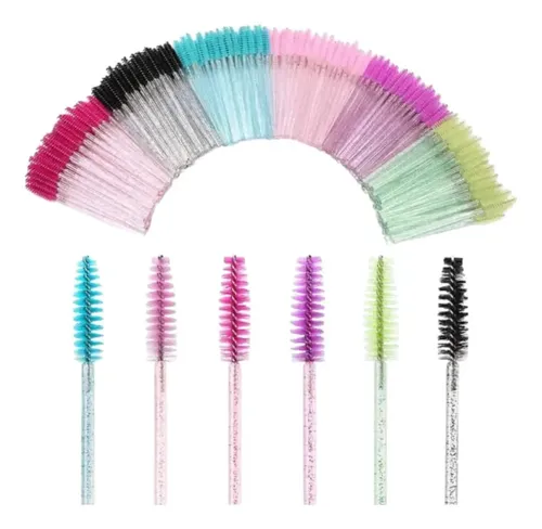 Cepillos Peine X50uni Glitter Para Pestañas Y Cejas Pack X6