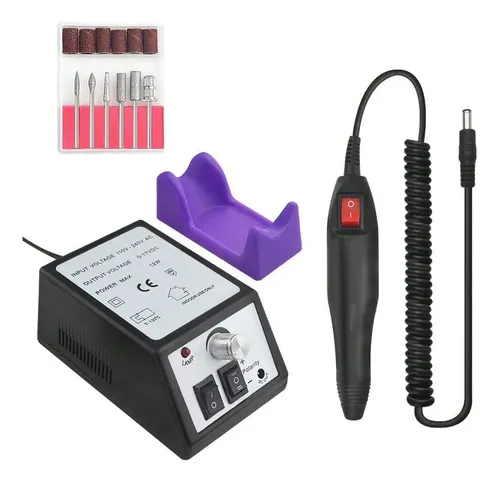 Lima De Uñas Eléctrica Profesional Con Base Y Kit