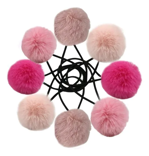 8pcs Gomas Para El Cabello De Piel Para Niñas,lindos Lazos