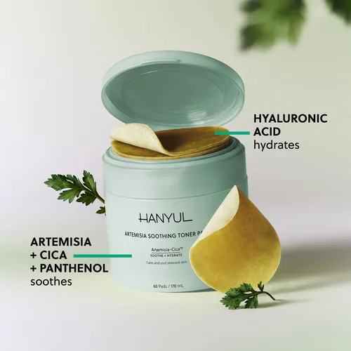 Pads Tónico Hanyul Artemisia Calmante Con Ácido Hialurónico,