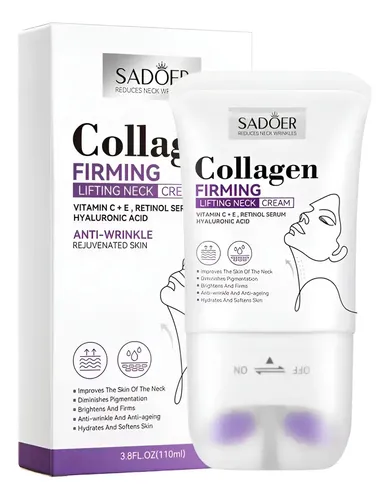 Crema De Colágeno Reafirmante Sadoer Para Papada Con Rodillo Todo Tipo De Piel Día/noche