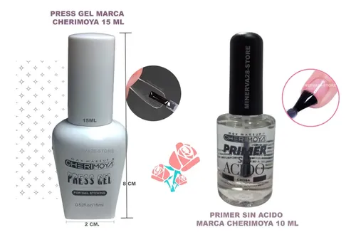 Kit Tips Soft Gel Cherimoya X120u Base Coat, Top Coat, Lima