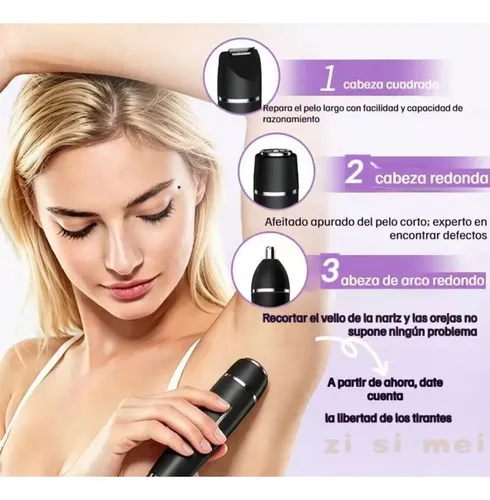 Depiladora Eléctrica Recargable Usb 3 En 1 Corporal Tmq-8