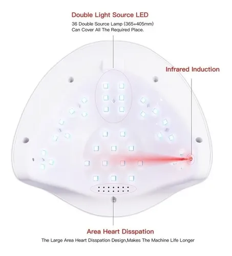 Cabina Uñas Profesional Uv Led 54w Sun X Semi-gel-acrilico