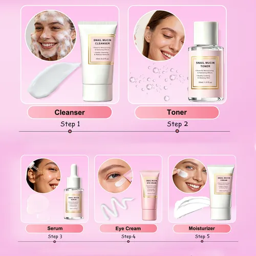 Set Regalo Cuidado Facial Mucina Caracol 5 En 1
