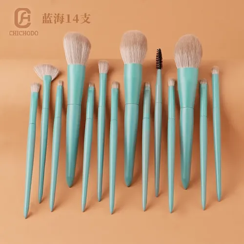 Set De 14 Pinceles De Maquillaje Herramientas Cosméticas