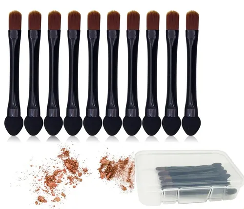 10 Brochas De Esponja Para Sombras De Ojos De Doble Cara