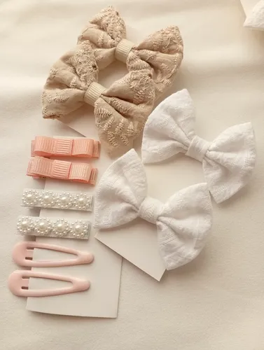 Combo De 12 Accesorios Para Cabello Coquette Peinados Moños