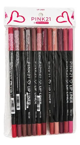Set X12 Delineador De Labios Pink 21 Lip Liner