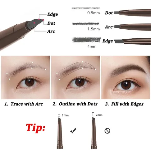 Set De 12 Lápices De Cejas 2 En 1 Mooglamor Marrón Oscuro
