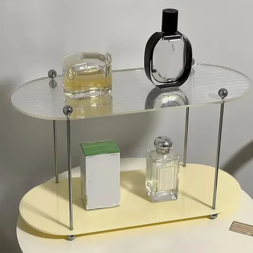 Organizador De Maquillaje Para Baño De 2 Niveles, Color Beig