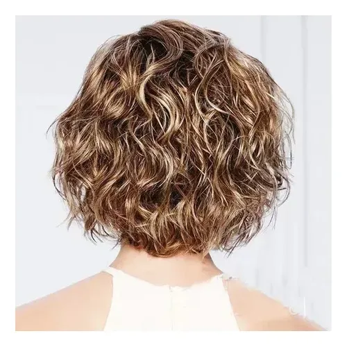Peluca Corta Rubia Sintética Mujer Natural