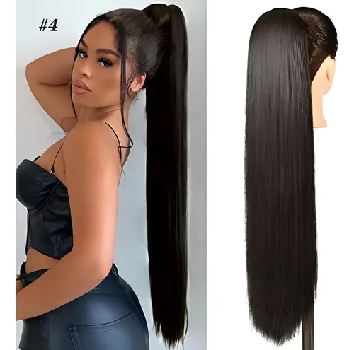 Extensiones De Cabello Humanizado Taurina Estilo Extensiones, Castaño Oscuro De 70cm – 1 Mecha Por Paquete