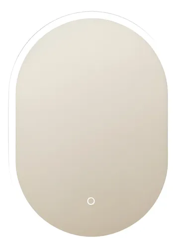 Espejo Luz Led Oval Para Baño Touch Luz Fria Marco Blanco