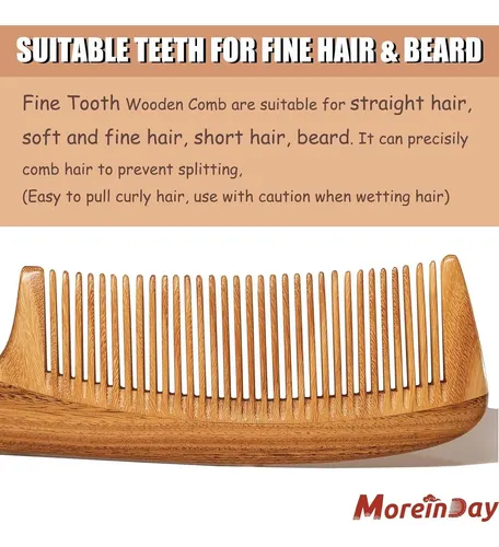 Cepillo De Madera Para Cabello Y Barba Moreinday Large