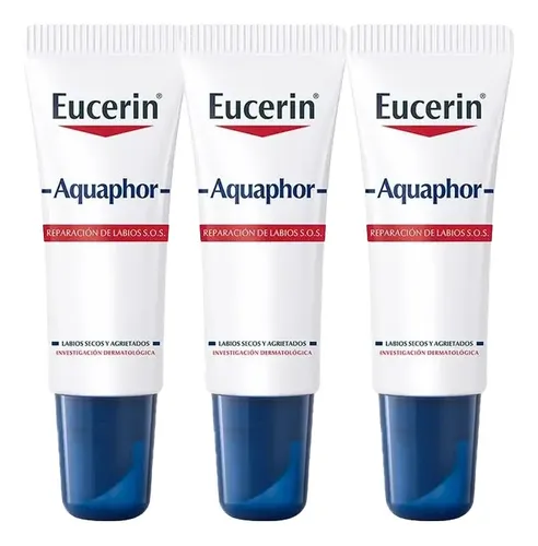 Eucerin Aquaphor Reparación De Labios 10ml X3