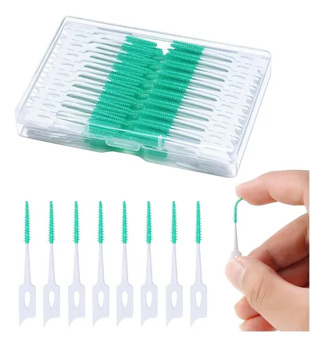 220 Palillos Dentales Verde Con Cepillo Interdental