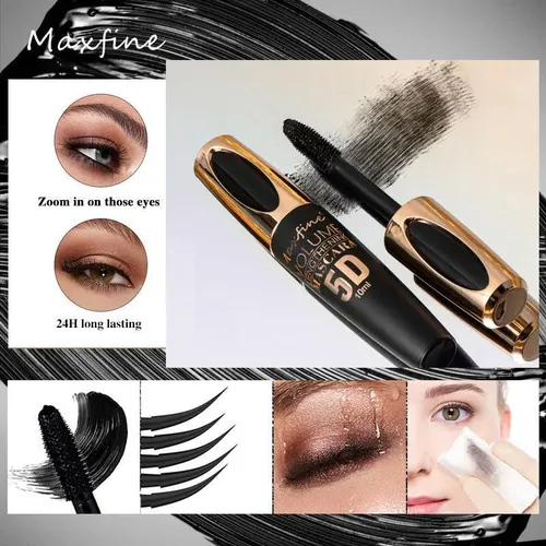 Set De Rímel Makeup Maxfine 5d Impermeable, Resistente Al Su