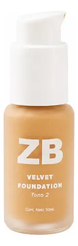 Zaira Beauty Velvet Foundation Tone 2 Claro Base Maquillaje