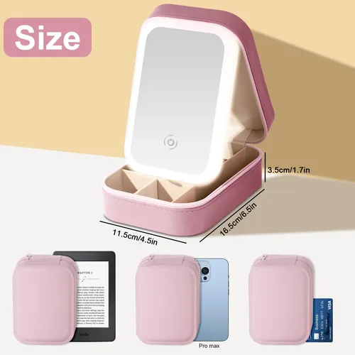 Estuche Pequeño For Espejo De Maquillaje Led De Viaje Con 3
