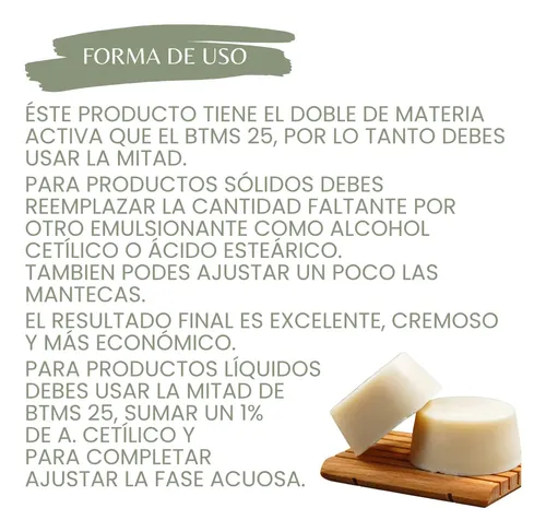 Btms Cera Emulsionante, Acondicionador, Cosmética X 500 G