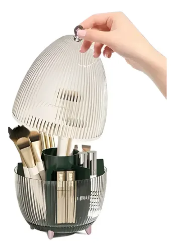 Organizador De Brochas Giratorio 360 Elegante Con Diseño Color Verde Musgo